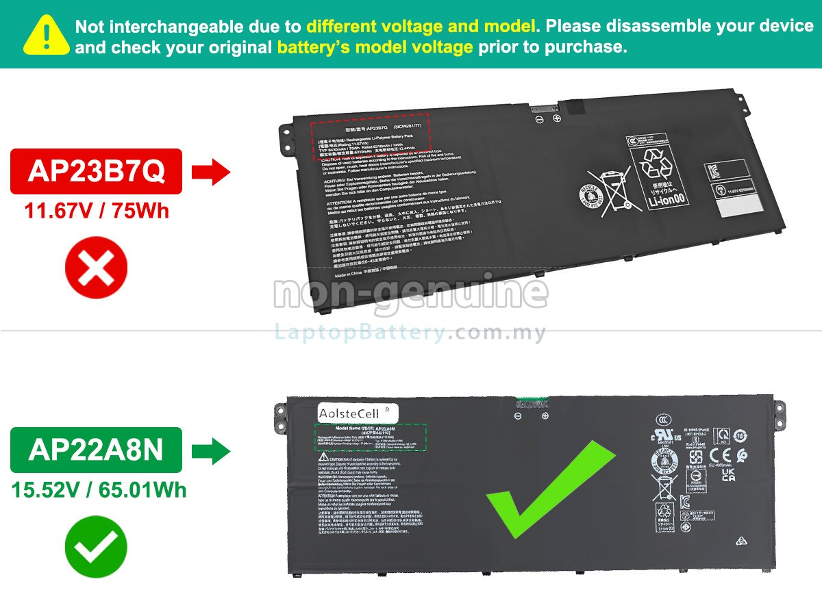 Acer SWIFT 14 AI SF14-61T-R19S replacement battery