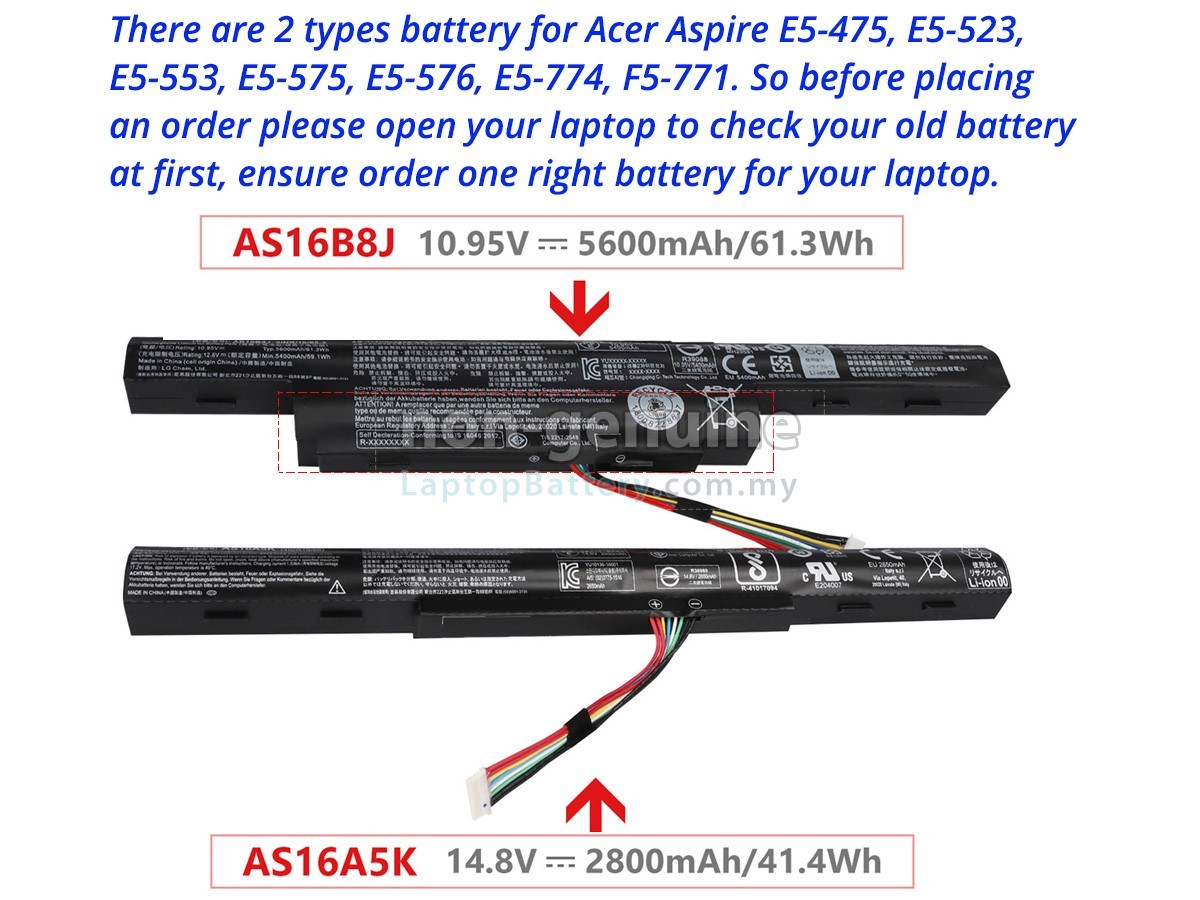 Acer Aspire F5-573G-77BJ replacement battery