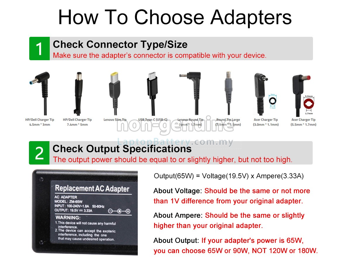 Acer ADP-65JH DB replacement adapter