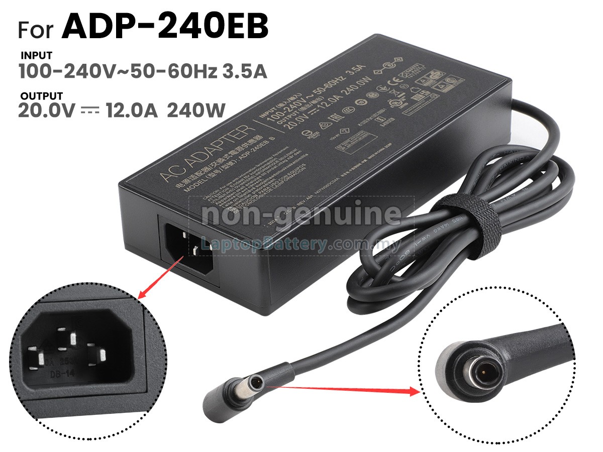 Asus 20V 12A 240W 6.0*3.7MM replacement adapter