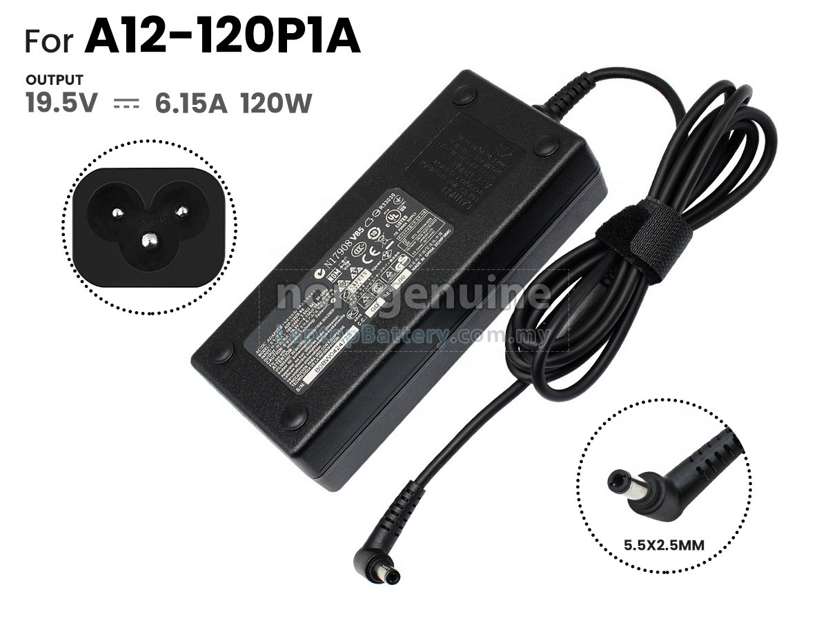 HP 120W 19.5V-6.15A 100-240V~2.0A 50/60HZ 5.5*2.5MM replacement adapter