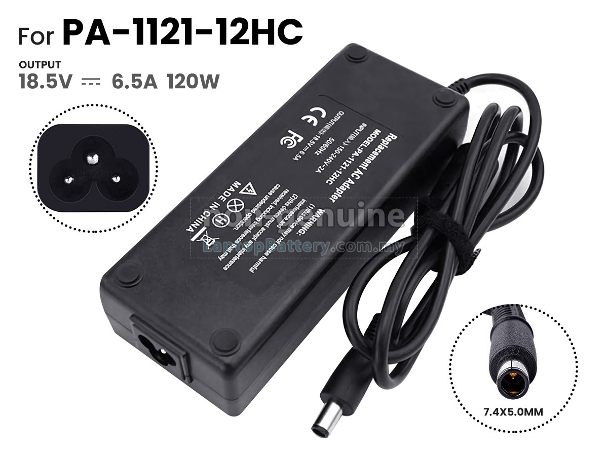 HP 120W 18.5V-6.5A 100-240V~2.0A 50/60HZ 7.4*5.0MM replacement adapter