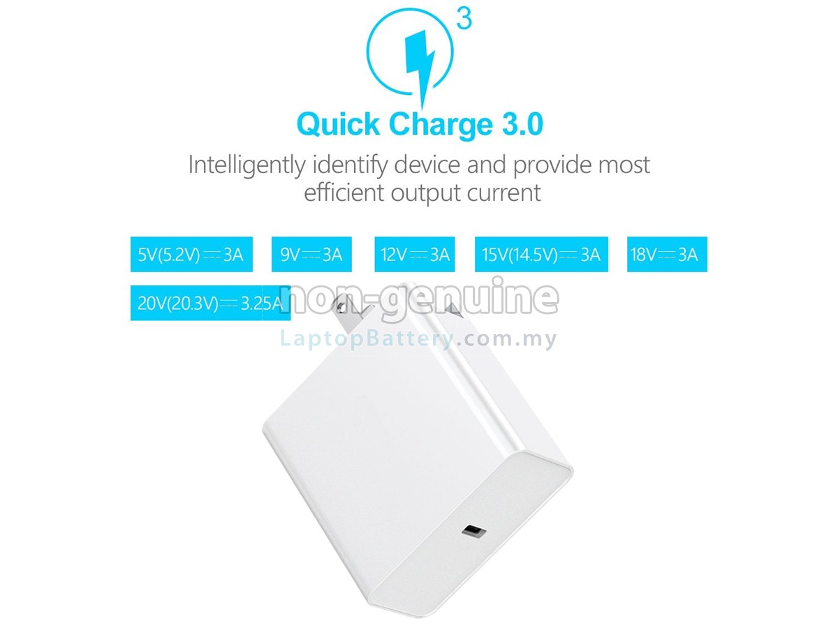 Huawei 20V 3.25A 65W USB-C replacement adapter