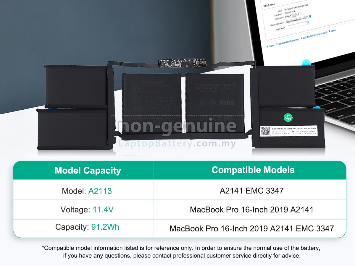 Apple MacBook Pro 16-inch Core I7 2.6GHZ 2019 5600M replacement battery