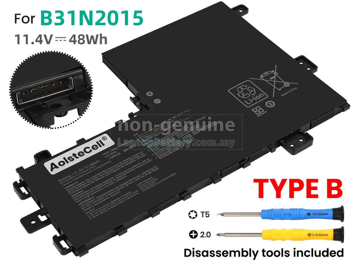 Batteria Originale Asus VivoBook 17 F712JA - 32Wh 4050mAh 7.6V - Tipo B21N1818 (Verifica La Forma!)