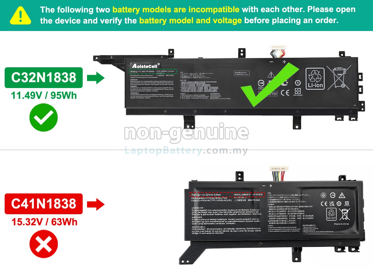 Asus ProART STUDIOBook Pro X W730G2T replacement battery