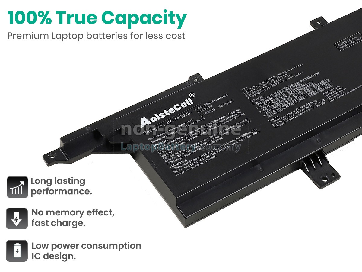 Asus ProART STUDIOBook Pro X W730G2T replacement battery