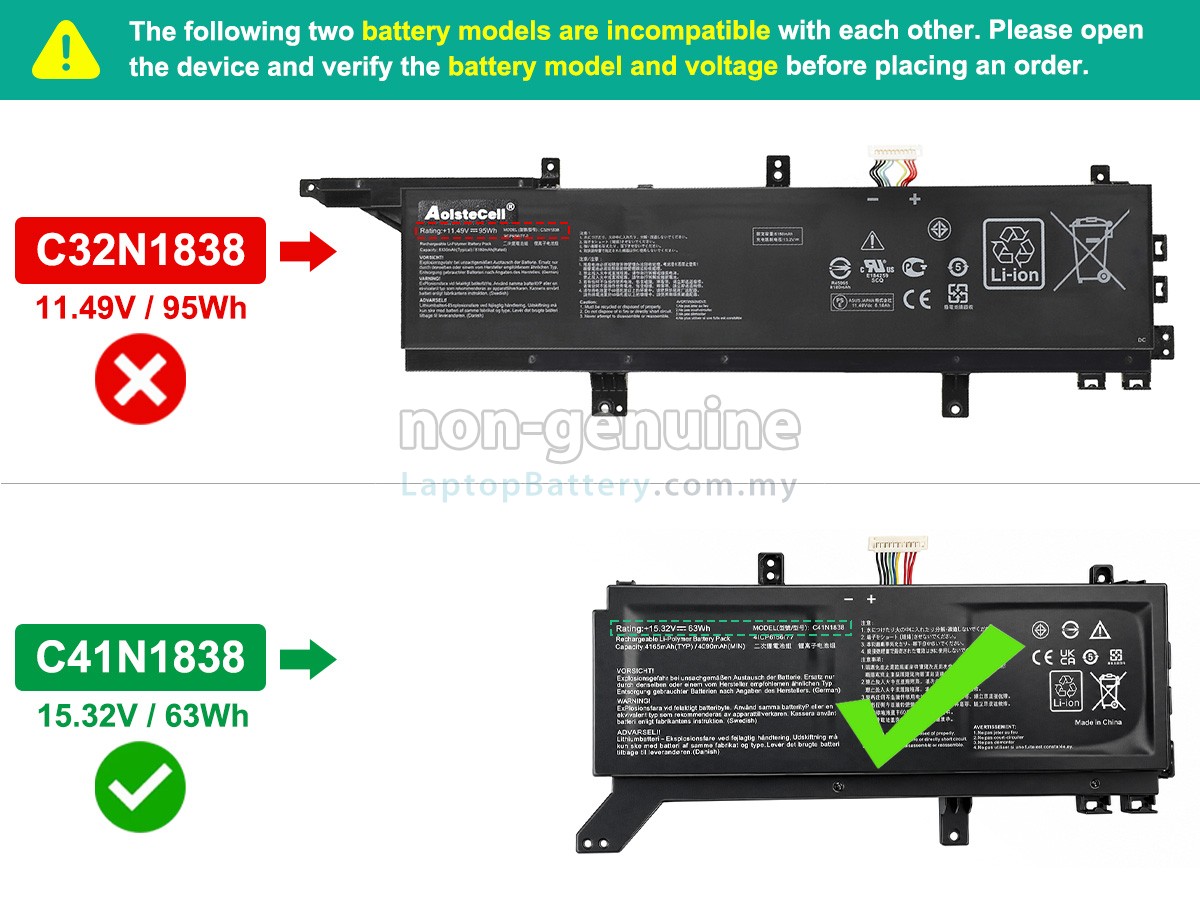 Asus ProART STUDIOBook Pro X W730G2T replacement battery