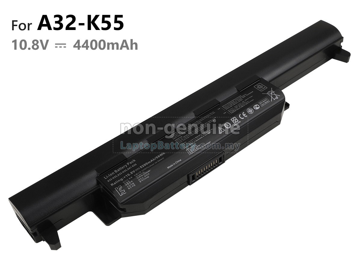 Vhbw Batteria Di Ricambio Per ASUS A32-K55, A33-K55, A41-K55 - 5200mAh, 10.8V, Li-Poly Per Laptop