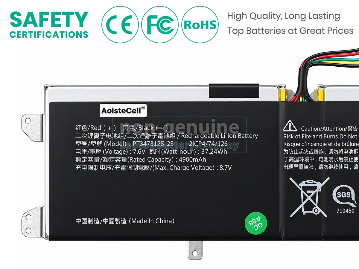 Avita PT3473125-2S replacement battery