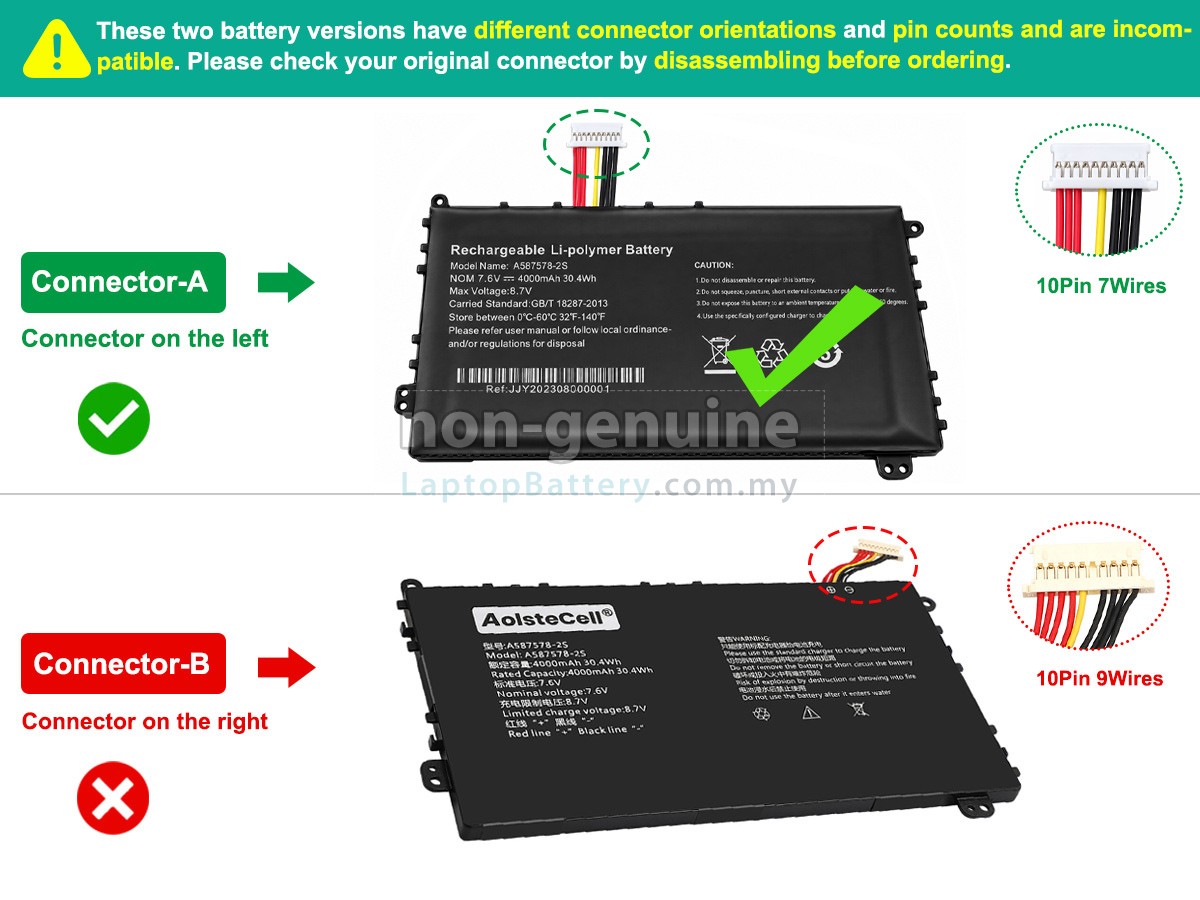 AXIOO 587578-2S replacement battery