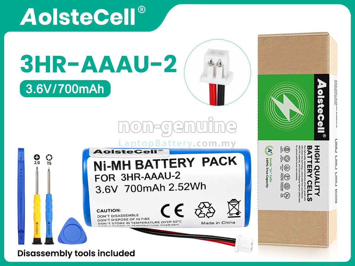 Vhbw 2x Batteria Compatibile Per Bang & Olufsen BeoCom 2 – 700mAh, 3.6V, NiMH, Verde, Sostituisce 3HR-AAAU-2