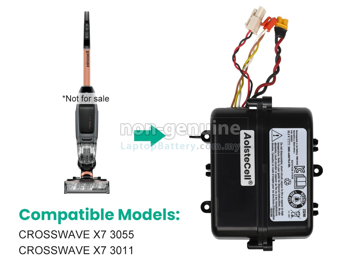 Bissell 1625227 S30Q replacement battery