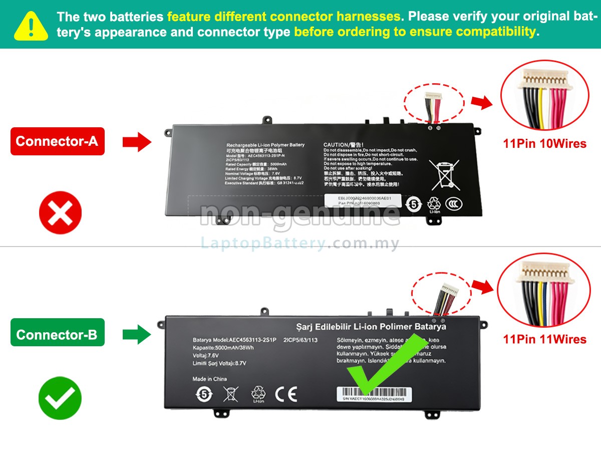 Casper AEC4563113-2S1P replacement battery