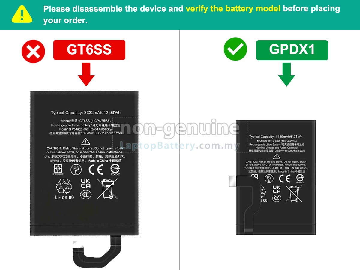 Google PIXEL FOLD replacement battery