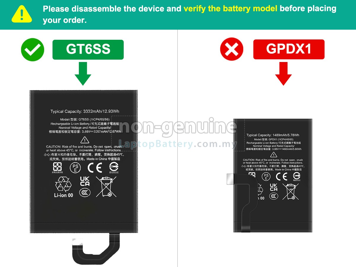 Google PIXEL FOLD replacement battery