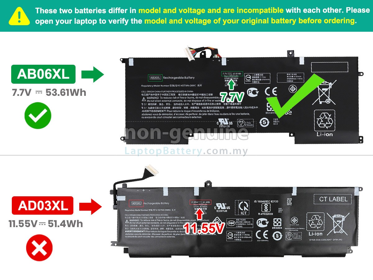 HP Envy 13-AD053TX replacement battery