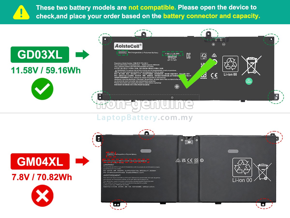 HP OmniBook X 14-KA0000NE replacement battery