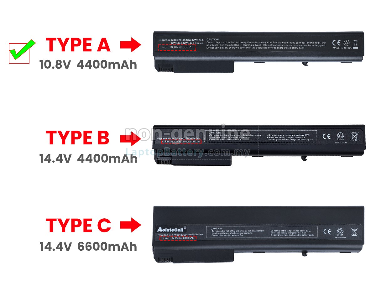 HP Compaq 395794-001 replacement battery