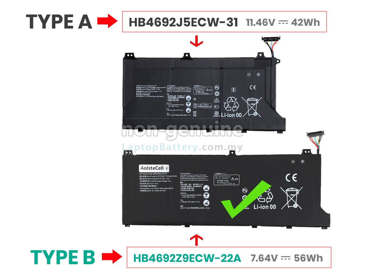 Huawei MATEBOOK D15 (2020) replacement battery