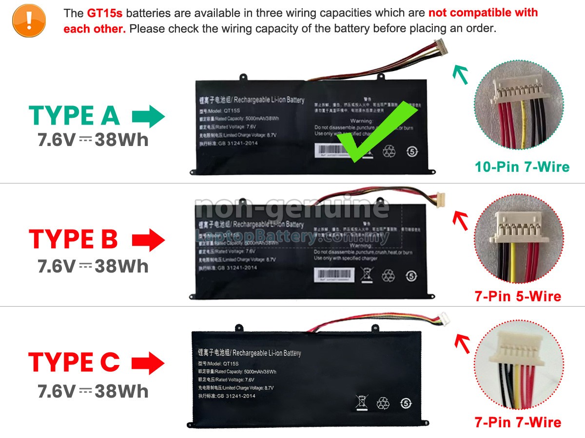 IPASON P1X7GBJ41 replacement battery