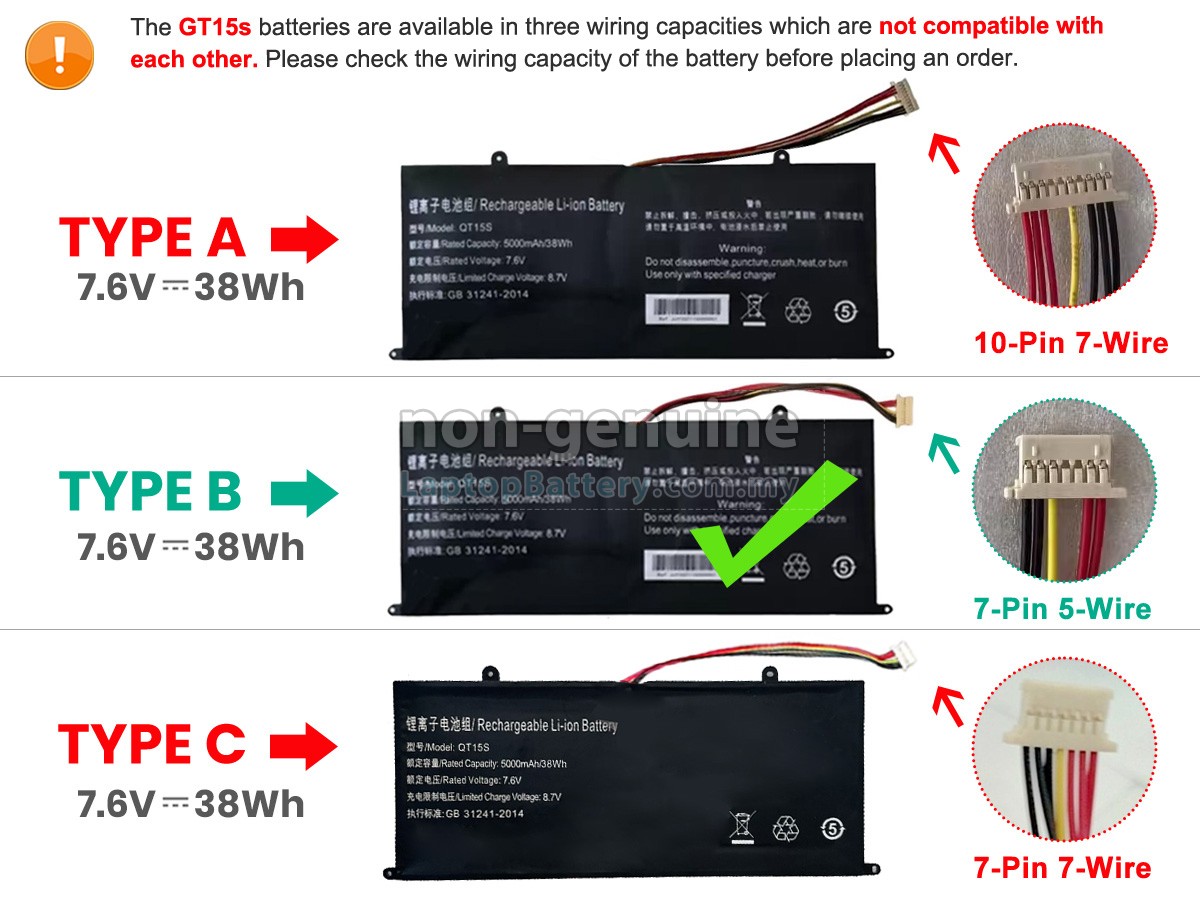 IPASON P1X7GBJ41 replacement battery