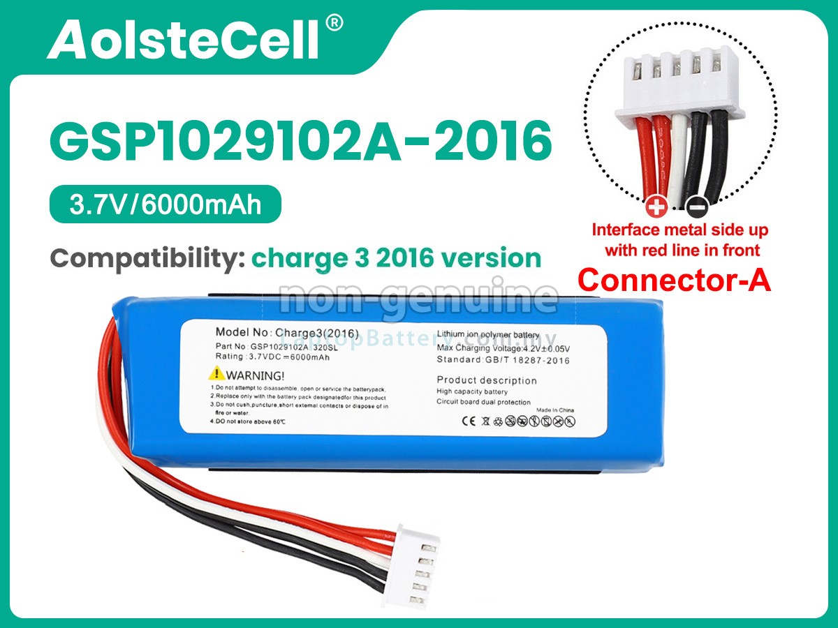 thumbnail image 2 of Cameron Sino Replacement Battery For JBL Charge 3 Speaker – 6000mAh 3.7V (Part #GSP1029102A) 2 of 10
