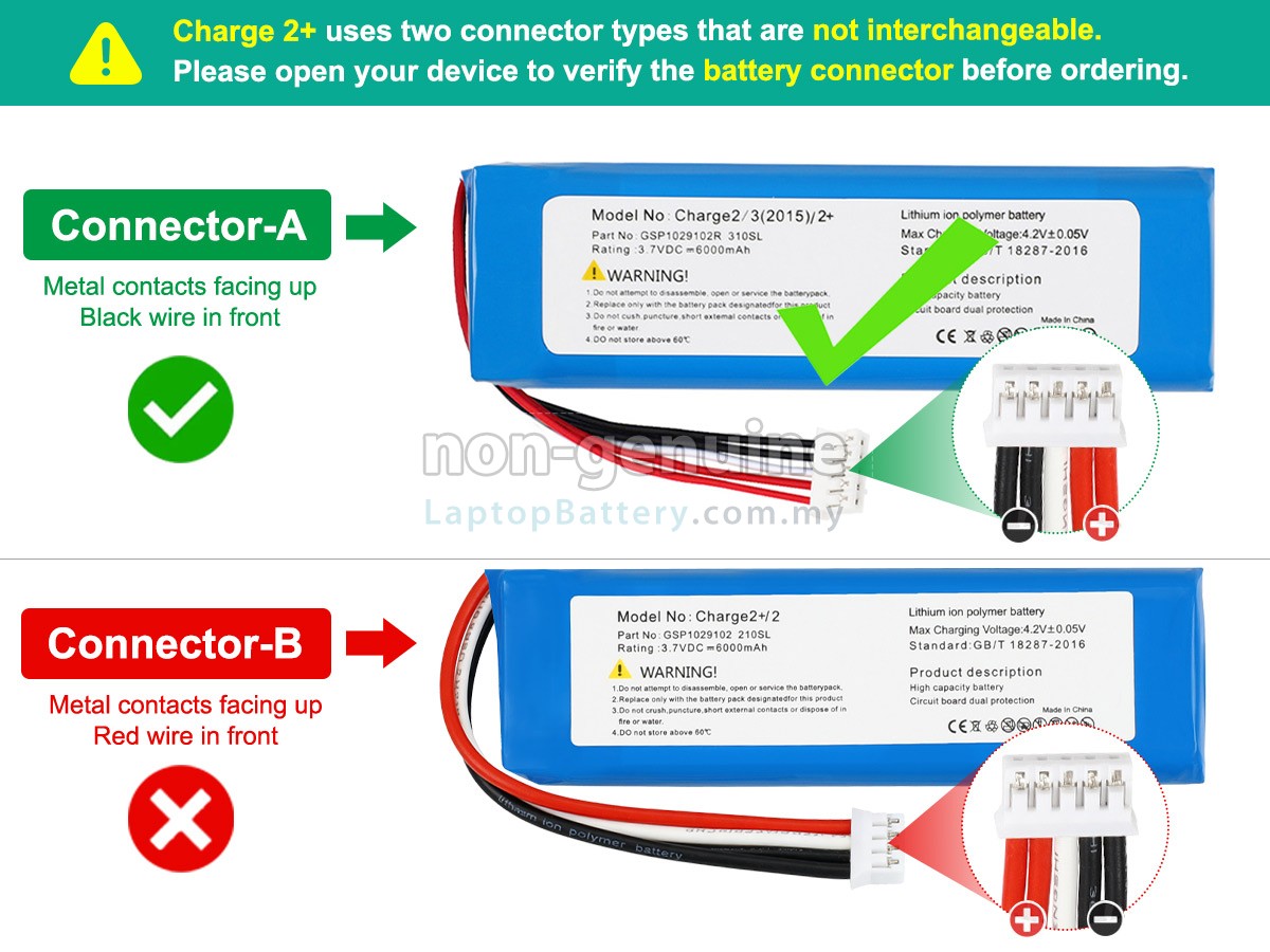 JBL CHARGE 2+ BLUETOOTH SPEAKER replacement battery
