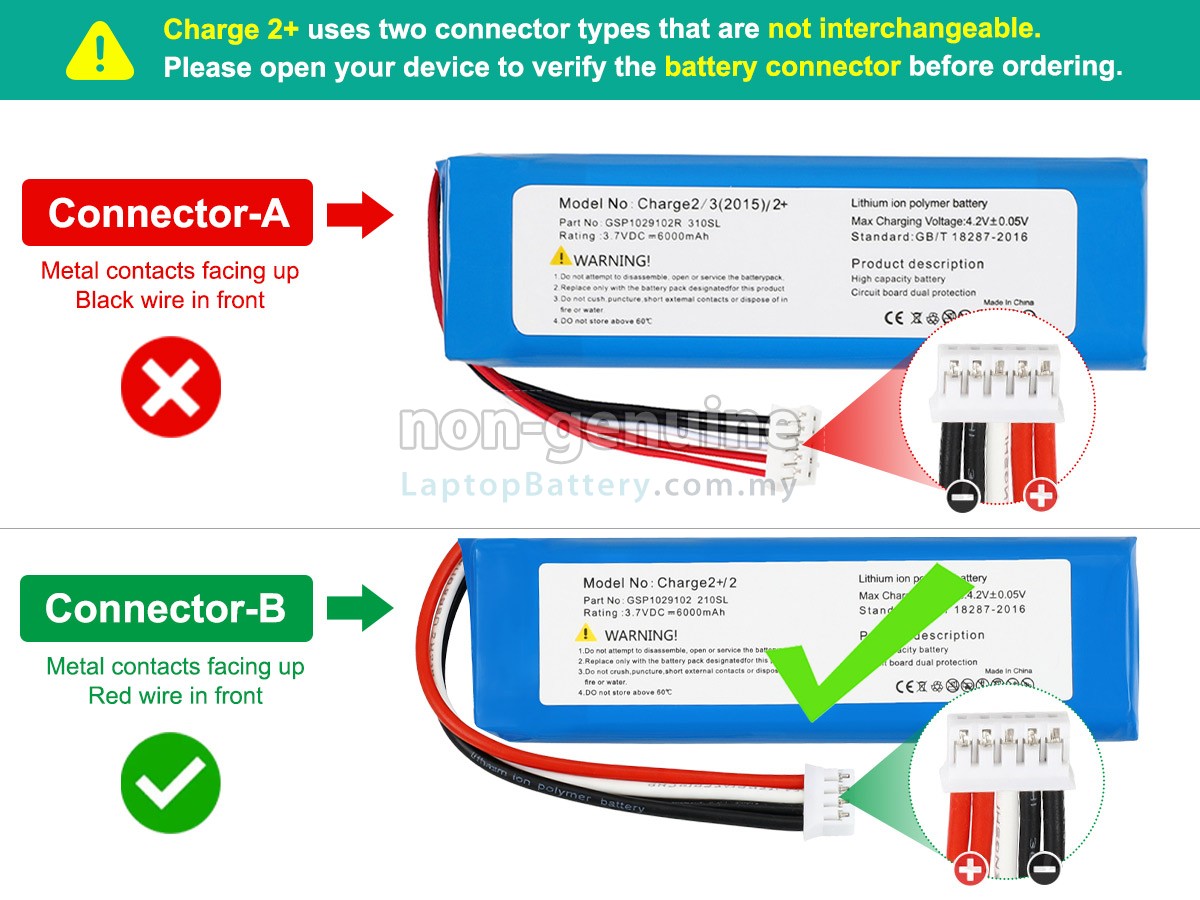 JBL CHARGE 2+ BLUETOOTH SPEAKER replacement battery