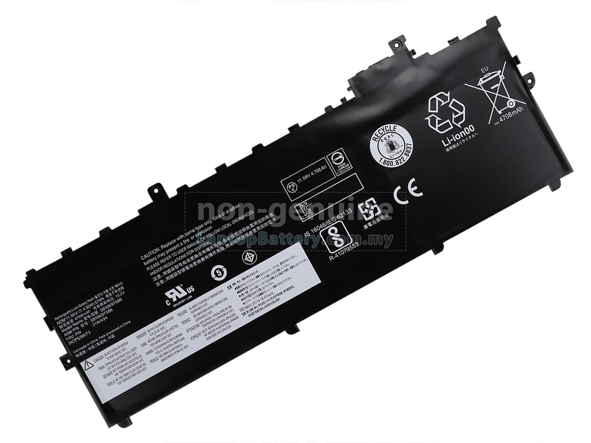 Lenovo ThinkPad X1 CARBON 5TH GEN battery,high-grade replacement Lenovo  ThinkPad X1 CARBON 5TH GEN laptop battery from Malaysia(57Wh,3 cells)