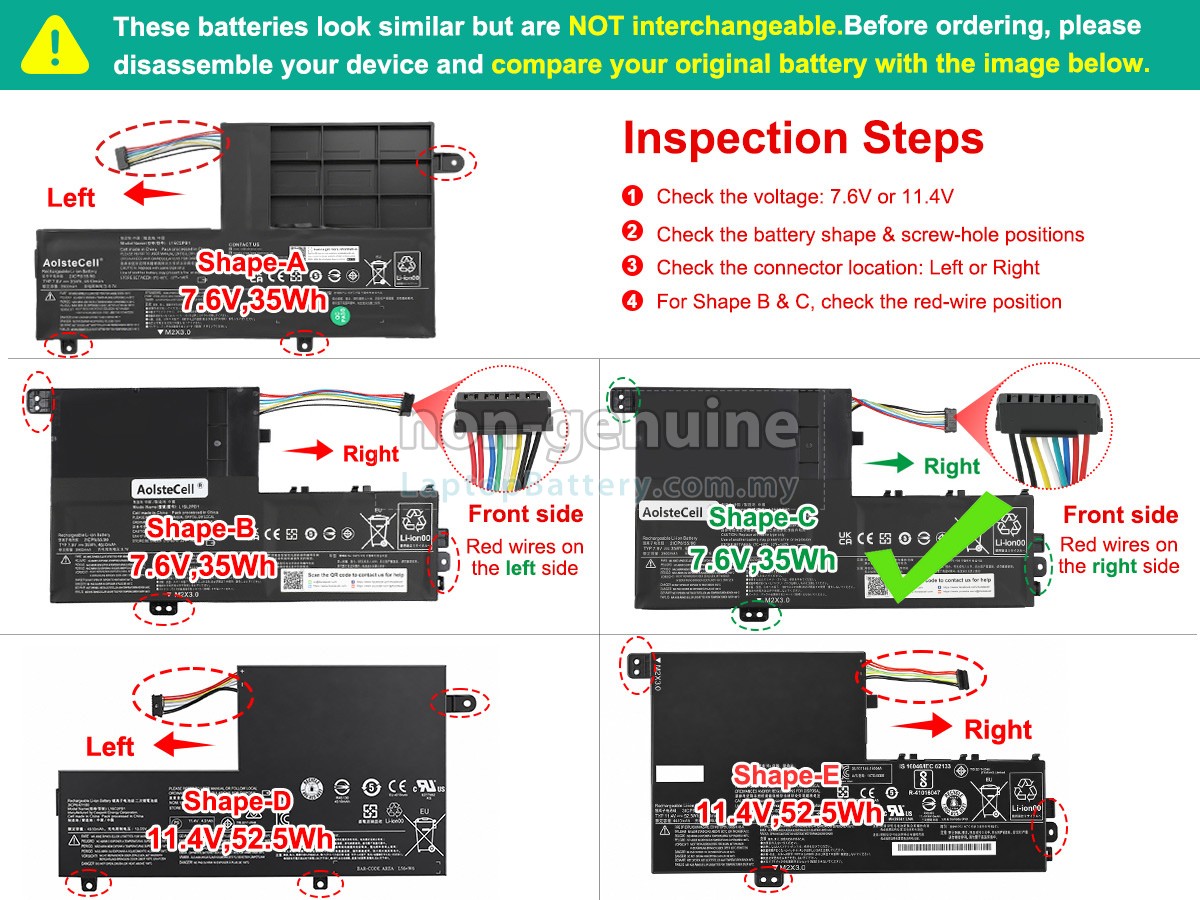 Lenovo YOGA 510-15IKB-80VC000XGE replacement battery