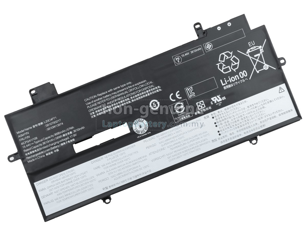 Lenovo ThinkPad X1 CARBON GEN 9 battery,high-grade replacement Lenovo  ThinkPad X1 CARBON GEN 9 laptop battery from Malaysia(57Wh,4 cells)