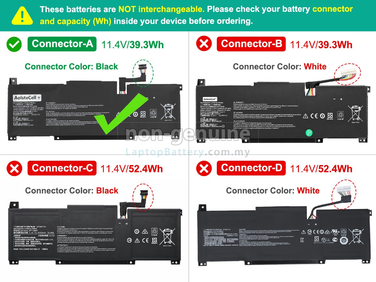 MSI MODERN 14 C12M-040NL replacement battery