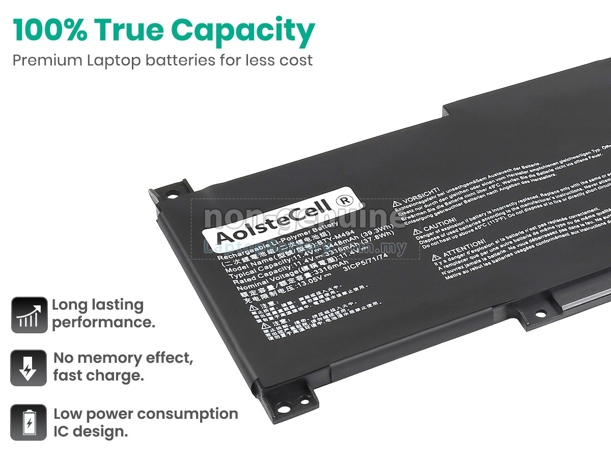 MSI MODERN 14 C12M-040NL replacement battery