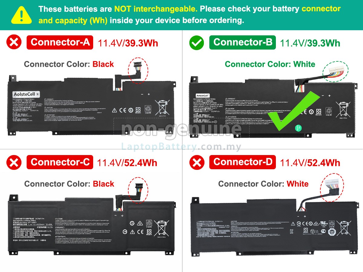 MSI MODERN 14 C12M-040NL replacement battery