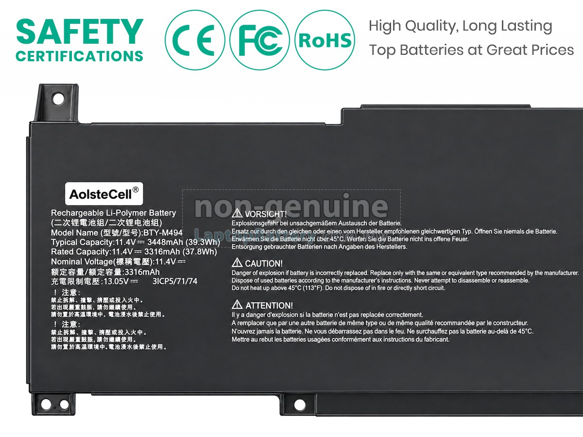 MSI MODERN 14 C12M-040NL replacement battery