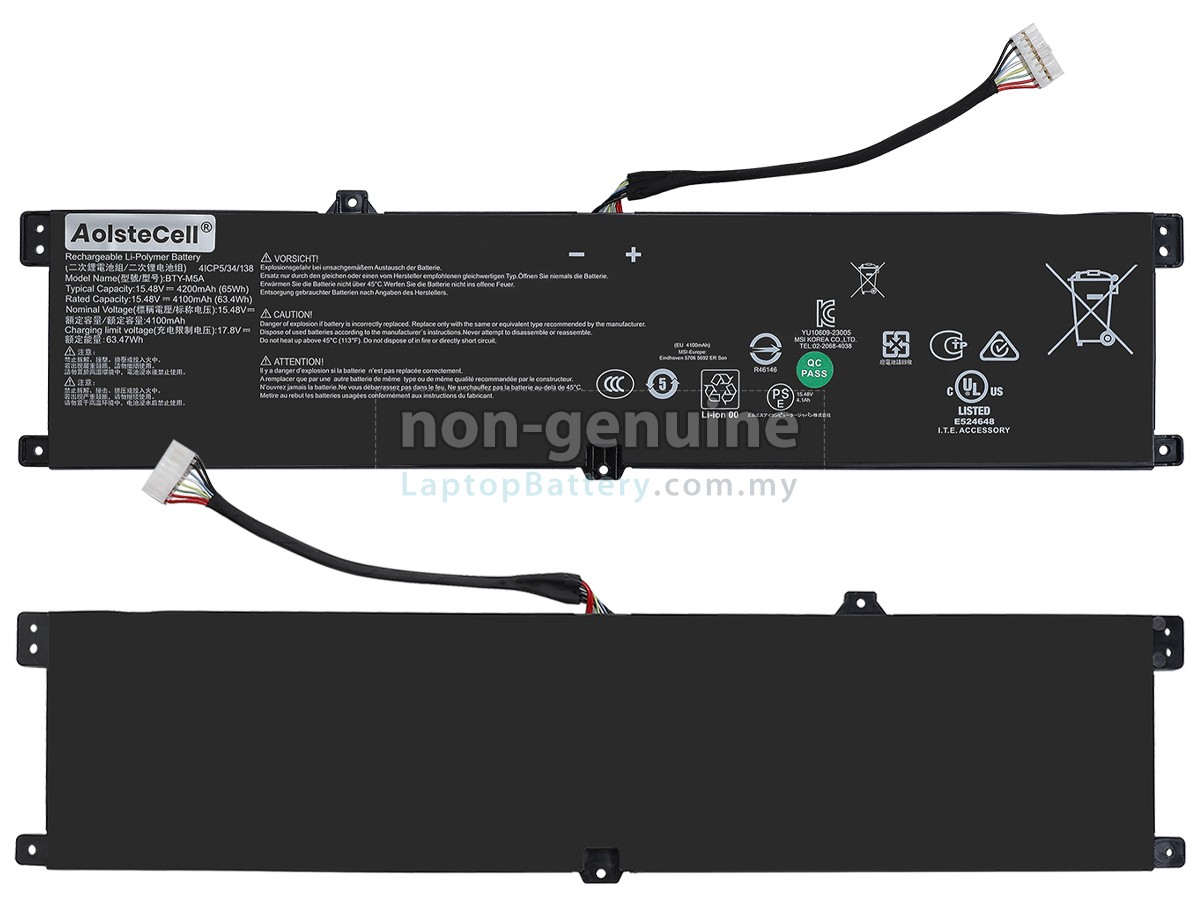 MSI CREATOR M16 HX C14VEG replacement battery