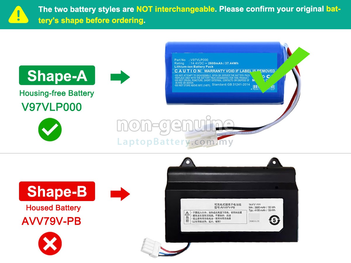 Panasonic MC-RS877 replacement battery