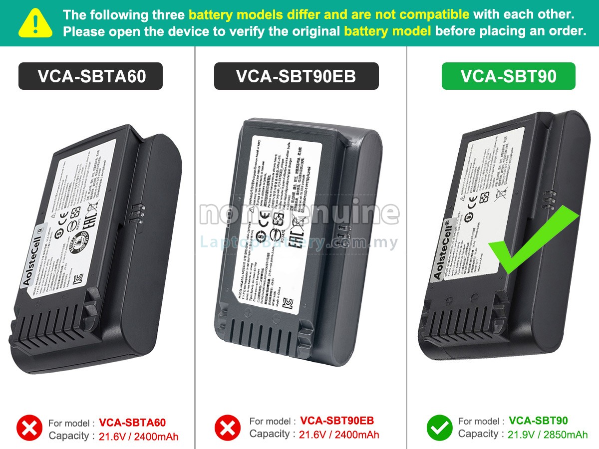 Samsung VS20T7511T5/AA replacement battery