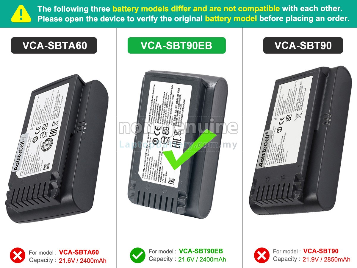 Samsung VS20T7511T5/AA replacement battery