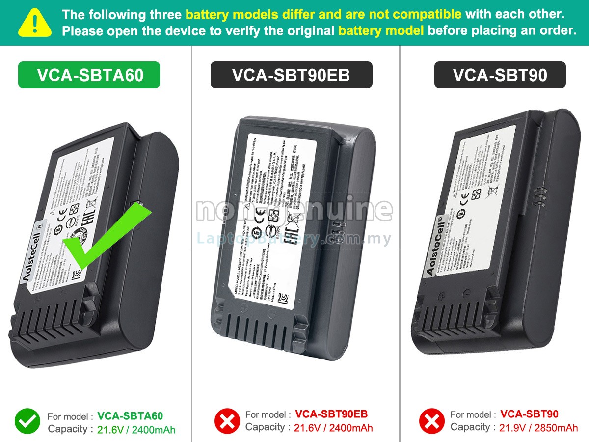 Samsung VS20T7511T5/AA replacement battery