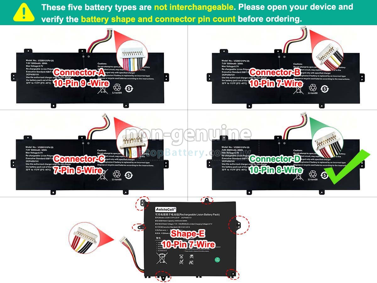 TongfangPC PSB141CO7 replacement battery