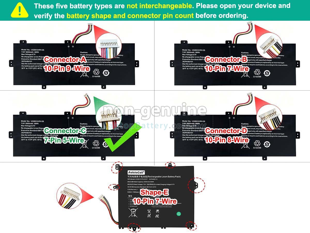 TongfangPC PSB141CO7 replacement battery