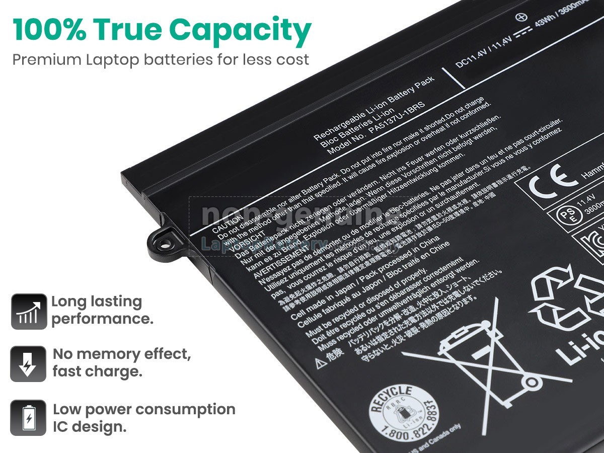 Toshiba PA5098U-1BRS-T1 replacement battery