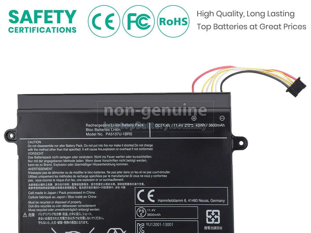 Toshiba PA5098U-1BRS-T1 replacement battery