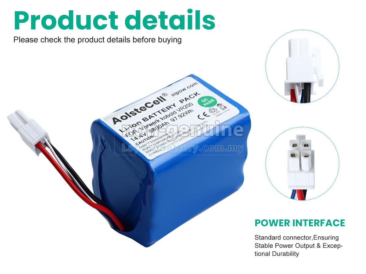 Vorwerk Kobold 4NCR18650P2-C001A replacement battery