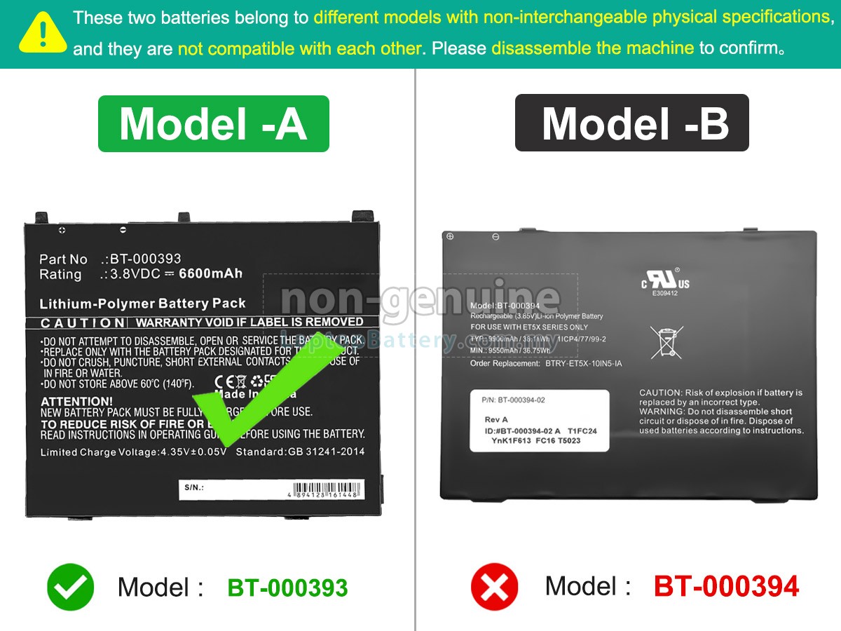 Zebra ET56 replacement battery