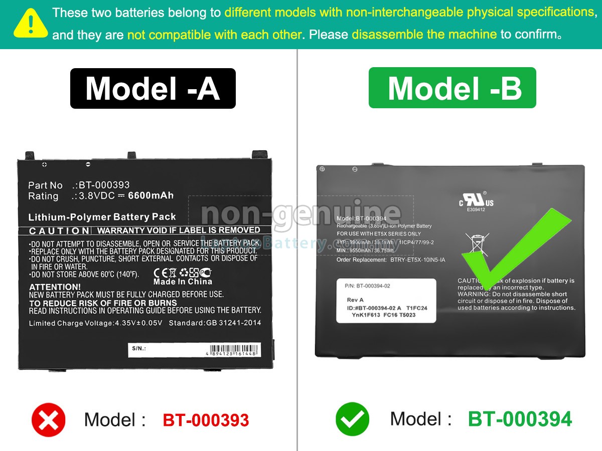 Zebra ET56 replacement battery